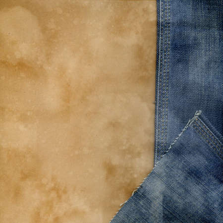 Jeans and paper vintage background.の写真素材