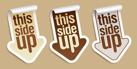 This side up, packing stickers setのイラスト素材