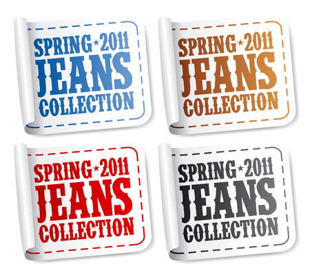 Spring 2011 jeans collection stickers setのイラスト素材