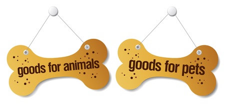 goods for pets signs setのイラスト素材