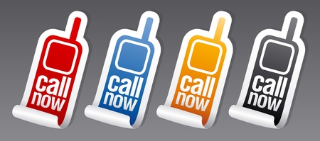 Call now stickers set.のイラスト素材