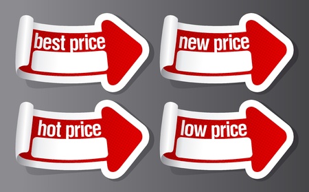 Best hot price stickers in form of arrow.のイラスト素材
