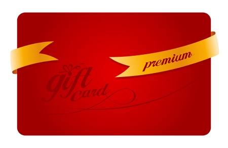 Premium Gift card with gold ribbon.のイラスト素材