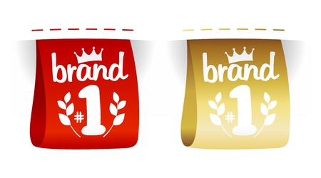 Brand number one labels set.のイラスト素材