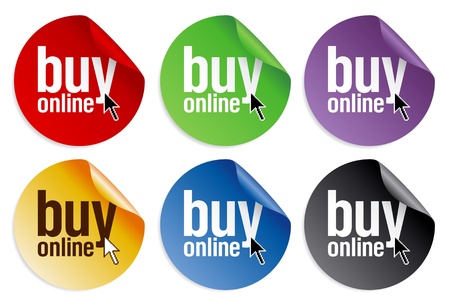 Buy online stickers set.のイラスト素材