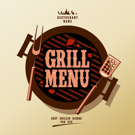 Grill Menu Card Design template.のイラスト素材