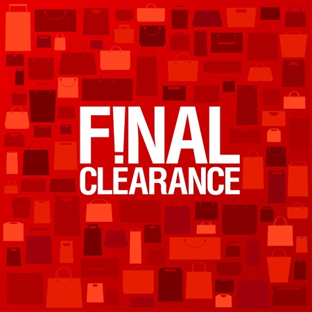 Final clearance background with shopping bags pattern のイラスト素材