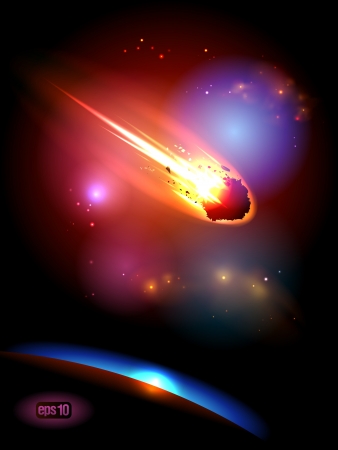 Asteroid is approaches the planet.のイラスト素材