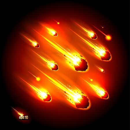 Meteorites on the black background.のイラスト素材