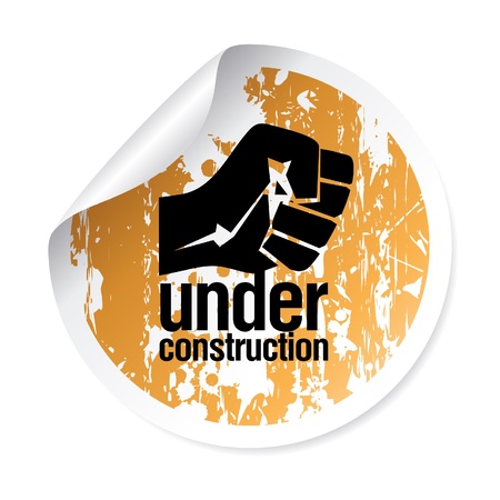 under construction grunge stickerのイラスト素材