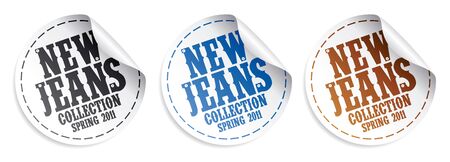 New Jeans collection Spring 2011 stickers setのイラスト素材