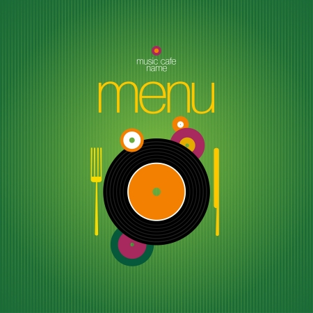 Music Cafe Menu Card Design template. のイラスト素材