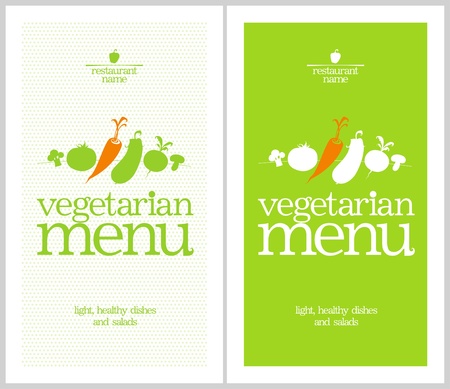 Restaurant Vegetarian Menu Cards Design template.のイラスト素材