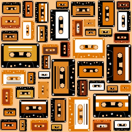 Cassette tape seamless pattern のイラスト素材