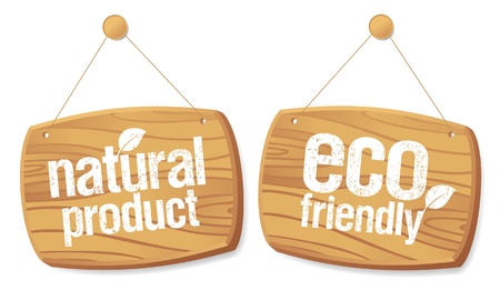 Eco friendly and Natural product wooden boards のイラスト素材