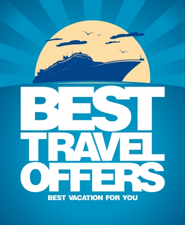 Best travel offers advertising design template.のイラスト素材