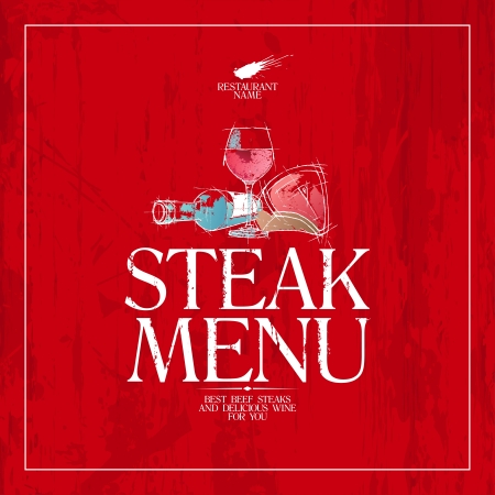 Steak Menu Card Design template.のイラスト素材