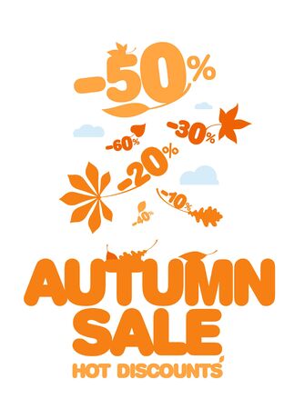Autumn sale design template  Hot discounts のイラスト素材