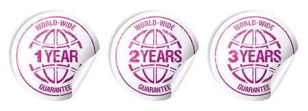 World-wide guarantee stickers setのイラスト素材