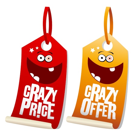 Crazy sale funny labels.のイラスト素材