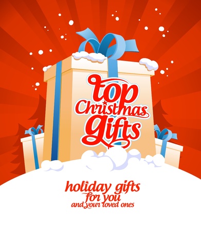 Top Christmas gifts design template のイラスト素材