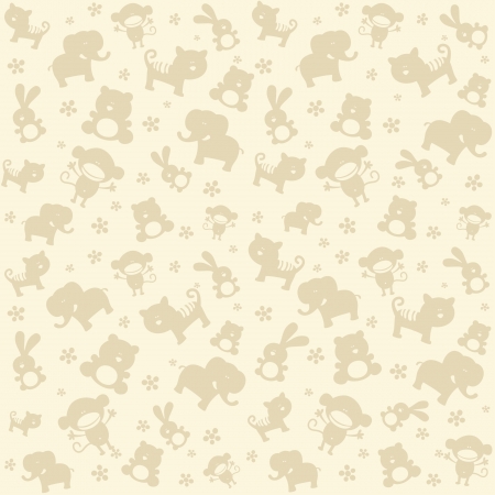 Child seamless pattern with cute animals のイラスト素材