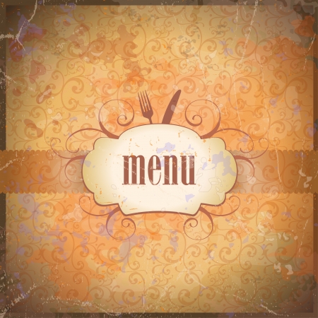 Retro restaurant menu card design template のイラスト素材