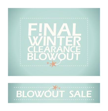 Final winter clearance banners in retro style のイラスト素材