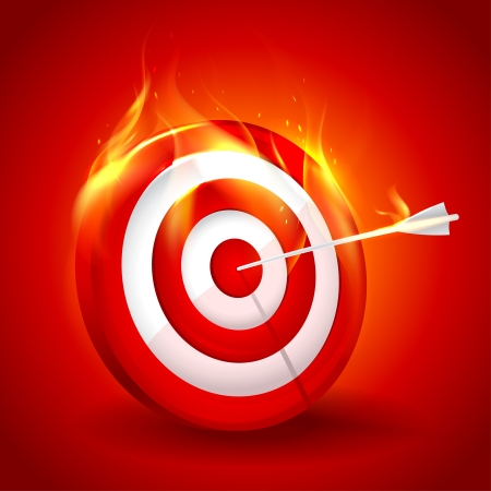 White and red burning target design. のイラスト素材
