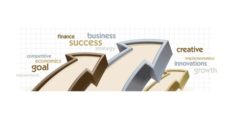 Arrows with success business words design template
