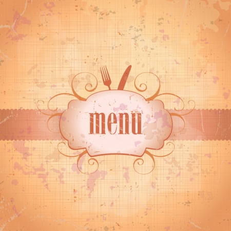 Retro restaurant menu card design template. Eps10.のイラスト素材