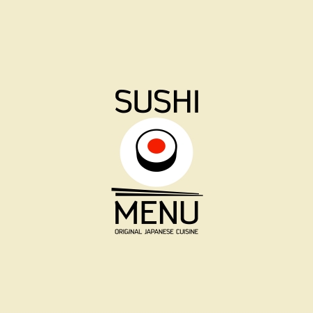 Sushi menu card design template.のイラスト素材