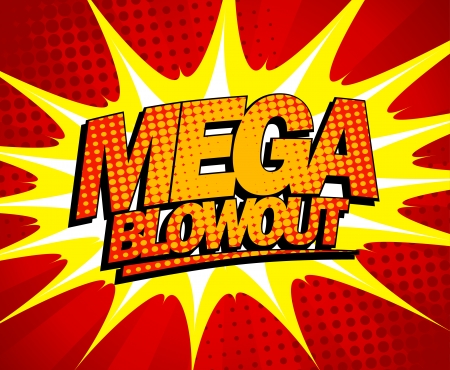 Explosive mega blowout design in pop-art style.のイラスト素材