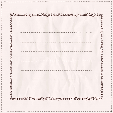 Handdrawn doodle frame on a paper with place for text. のイラスト素材