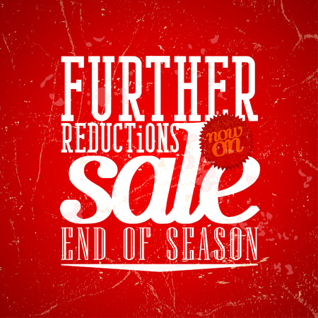 Further reductions sale design in grunge style. のイラスト素材
