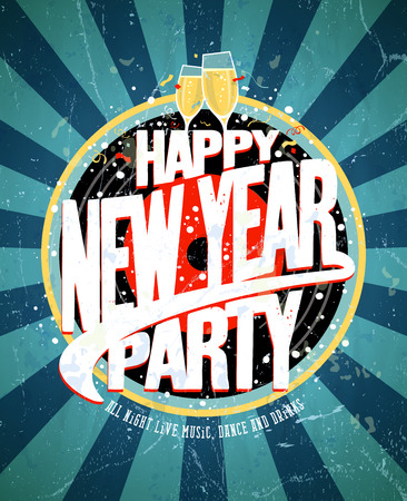 New Year Party vintage design. Eps10のイラスト素材