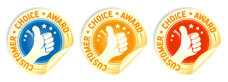 Customer choice award stickers set.のイラスト素材