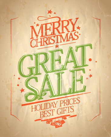 Christmas great sale design in retro style. Eps10.のイラスト素材