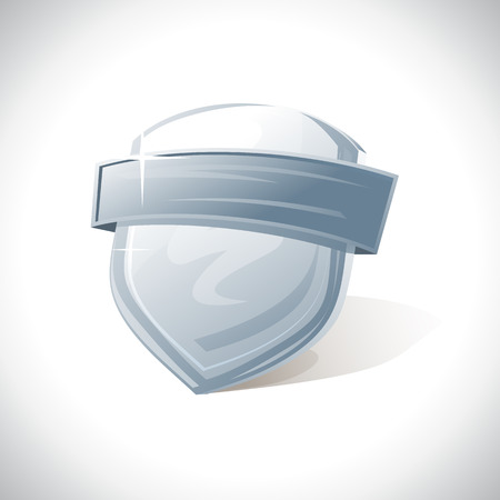 Metal shield with ribbon  template.のイラスト素材