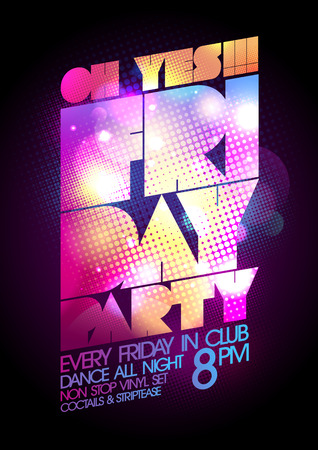 Friday party poster design.のイラスト素材
