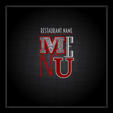 Black and red restaurant menu card designのイラスト素材