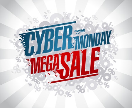 Cyber monday mega sale design conceptのイラスト素材