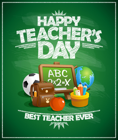 Happy teacher`s day poster conceptのイラスト素材