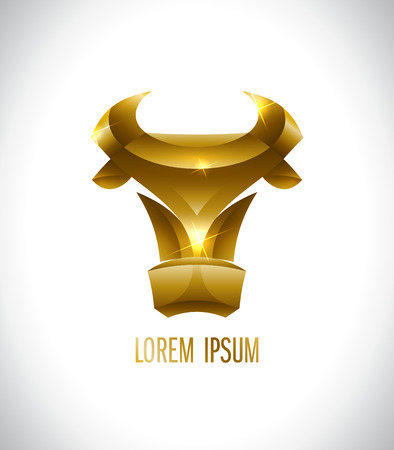 Cow head icon concept, front view portrait.のイラスト素材