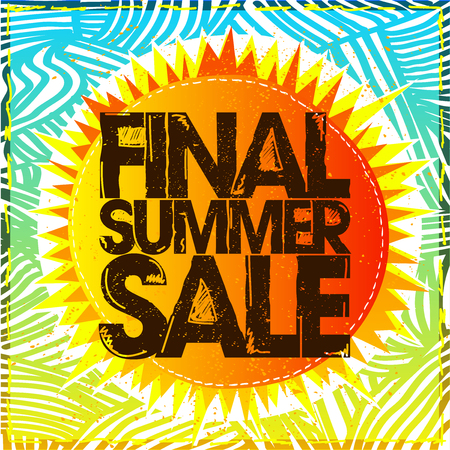 Final summer sale vector banner concept, ethnic styleのイラスト素材