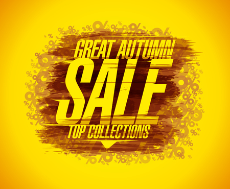 Great autumn sale vector poster concept, top collectionsのイラスト素材