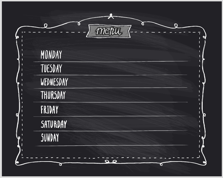 Chalkboard meal planning menu for the weekのイラスト素材