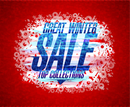 Great winter sale vector poster design concept, top collectionsのイラスト素材
