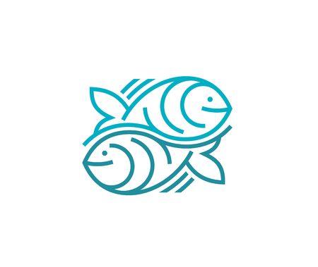 Two fishes logotype vector designのイラスト素材