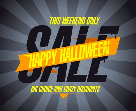 Happy halloween sale, big choice and crazy discounts this weekend onlyのイラスト素材
